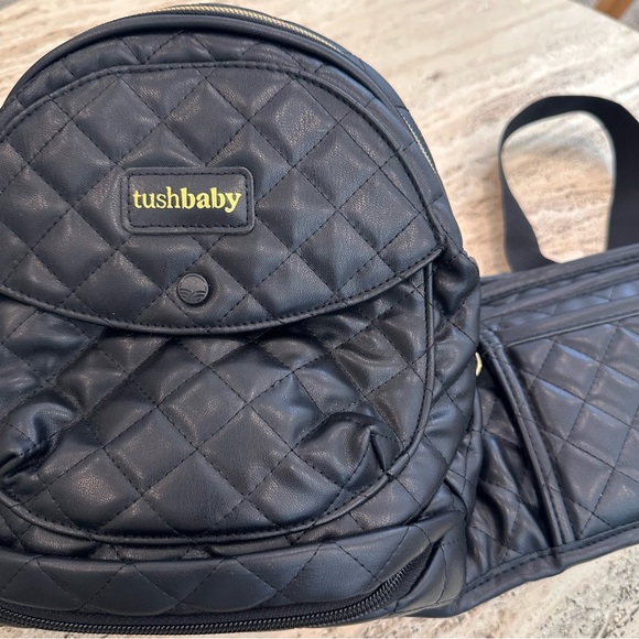 The Tushbaby Hip Carrier - Vegan Leather Black with Gold Hardware - EUC - Picture 5 of 8